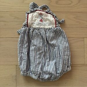 Maddie & Connor Co. Striped Baby Romper with Anchor Detail